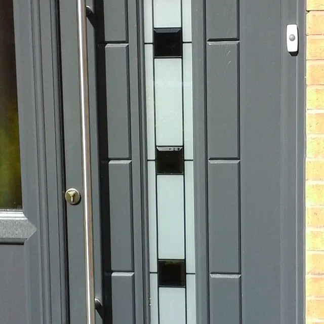 Close up of a new door installed by our team